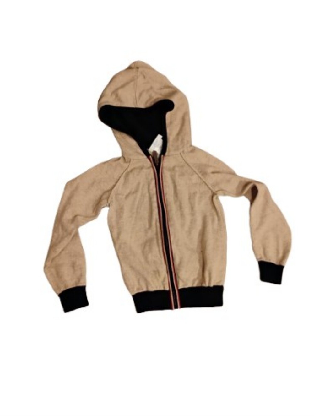 Jacadi Boys Trim Colorblock Knit Full Zip Jacket Hooded Sz 4Y